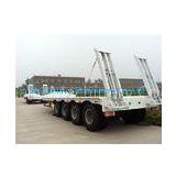 Flatbed Manual Semi Trailer Trucks 4 Axles with Four Double Air Chamber