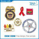 Hollow Out Hydraulic Pressure Zinc Alloy Fake Gold Plated Enamel us Marshal Lapel Pin Badges