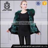 Men and Women Short Black Rabbit Fur Coat With Real Lined thumbnail-3