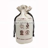 logo picture printed customized drawstring canvas rice bag