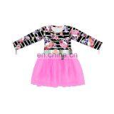 New Arrival Halloween Skull Pumpkin Baby Dress Ruffled Tulle for Girls Popular Long Sleeve Dress thumbnail-3