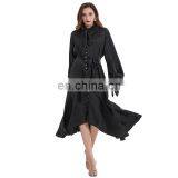 TWOTWINSTYLE Dress For Women Lace Up Lantern Sleeve High Waist With Belt Ruffle Vintage Patchwork thumbnail-2