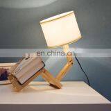 Flexible Desk Light Fabric Wooden Table Lamp Elegant Household Living Room for Reading Book Study Room thumbnail-4