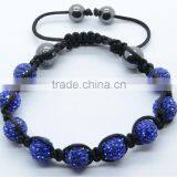 Hot Sales Shamballa Bracelet 9PCS Dark Blue Crystal Balls Beaded Bracelet thumbnail-1