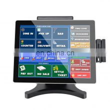 Win7/8/10 POS 15 inch retail restaurant pos system capacitivel touch screen pos terminal