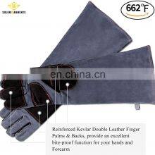 OEM Style Premium Industrial Leather Hand Deer Skin Mechanic Work Welding Gloves Cut Resistant Hand Protection Safety Gloves thumbnail-2