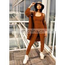 Manufacturer Wholesale Custom Logo Spring and Autumn Fashion Women's Casual Sports 3-piece Long Sleeve Sexy Suit thumbnail-3