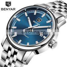 Benyar BY-5144 Business Men Mechanical Wristwatch Automatic Analog Luxury Stainless Steel Man Private Label Watch