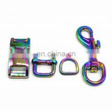 Pop Color Metal Hardware Rainbow Buckle Slider D Ring Snap Hook For Dog Accessories Bags thumbnail-3