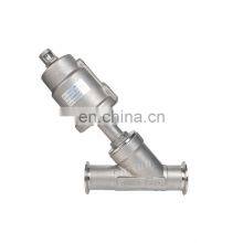 SS304/316L Sanitary Flange Angle Seat Valve With Stainless Steel Pneumatic Actuator thumbnail-3