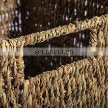 Wholesale Hand-Woven Cube Square Collapsible Rattan Seagrass Storage Baskets Box for Bedroom and Bathroom thumbnail-3