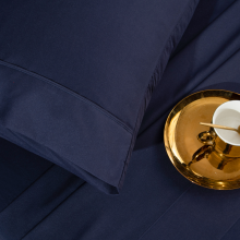 Solid Dark Blue Full Queen,king,twin,red Bedsheet Set With Lace Bedsheet thumbnail-4