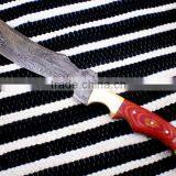 udk h280" custom made Damascus hunting knife / Bowie knife with beautiful rose wood and brass bolster handle