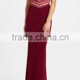 New Style Embroidery Seqins Gorgeous Crystal V Neck Women Sexy Formal Dress thumbnail-3
