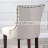 Raymer Furniture Living Beige Linen Tufted High Bar Stool thumbnail-5
