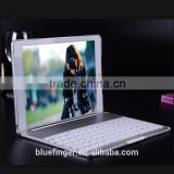 Best seller Backlit Aluminium alloy Bluetooth keyboard case for 9" Android tablet with smart cover