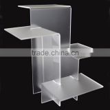 4 Tier Acrylic Riser Display Stand White Frosted 11" x 11 1/2" x 11 1/2" H