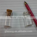 0.5ml 1ml small glass bottle vial with cork