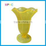 Colorful Transparent Flower Shaped Plastic Ice Cream Glass with stand