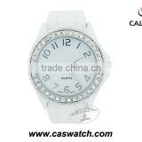 Silicone band with diamond watch for ladies