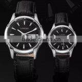 Fashion Counple Black Strap Watch Vintage Quartz Valentine Watches thumbnail-1
