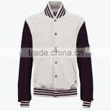 Varsity/Letterman/College Style Fleece Jacket Made Grey Fleece thumbnail-1
