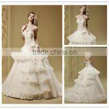wedding dress 2016 hot sale sweetangel tulle ball gown wedding dress DM-029 princess style tiered ruffled skirt wedding dress