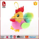 Manufacturer colorful plush chook keychain for promotion