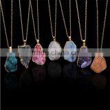 Costume Jewelry 2016 Hot Selling Natural Crystal Irregular Stone Quartz Pendant Necklaces Stone Gem Jewelry thumbnail-1