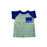 Wholesale 2016 Dark Blue Trim Lime White Striped Long Sleeve/shorts Sleeve Boys Raglan Shirts thumbnail-2
