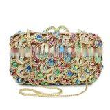 Latest Design Ladies Purse Hard Box Coloful Indian Bridal Clutch Purse Stone Party Bag (88161A-C) thumbnail-2