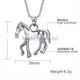 Fashion Sturdy Chain Necklace Horse Pendants Necklace Accessories Animal Type Dress Jewelry For Men thumbnail-2