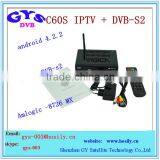 Iptv+dvb-s2 Amlogic 8726 Dual Core IPTV Box C60S With DVB-S 2 Function Hot Selling IPTV + DVB-S2 Smart Iptv Box