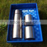 Fashionable Stainless Steel Gift Set 500ml Vacuum Flask and 2pcs 220ml Stainless Steel Coffee Mug thumbnail-6