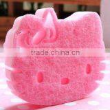 as Seen tv the Kawaii Pink Hello Kitty Shaped Dish Washing Sponge