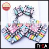 2014 Statement Shourouk Earring Colorful Resin Stone Fashion Square Alloy Earring