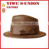 High Quality Non Woven Carnival Decorate Felt Flat Top Fedora Hat thumbnail-3