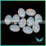 Gemstone Wholesale 8*10 Flat Back Oval Shape White Artificial Australia Colour Opal thumbnail-4