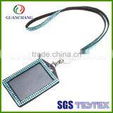 Custom Fashion High Quality pu Leather Business Card Holder Lanyard thumbnail-6