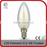 C35 filament 350lm 4w replacement 30w E12 frosted vintage edison light bulb for hotels
