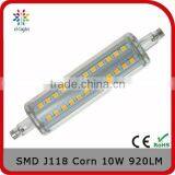J118 920lm 10w equal to 100w R7S PC plastic led corn light with CE certificate