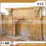 Special Brown Pillar Male Lion Carved Fireplace Mantel thumbnail-1