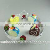 One Layer Small Colorful Cake Stand With Flower Rim OEM Factory Cheap Price thumbnail-6
