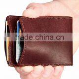 Pull Tab Card Holder Ultra Slim Bifold Leather Wallet thumbnail-4