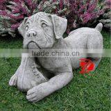 Granite Dog Garden Sculpture Bite Shoes thumbnail-1