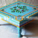 Indian Crafted Hand Painted Wooden Chowki thumbnail-3