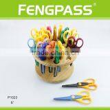 P1023 2Cr13 Stainless Steel Blades With Plastic Handle Zig Zag Paper Craft Scissors Set 10pcs Tijeras With Wooden Block thumbnail-2