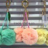 Fashion 6cm Rabbit Fur Key Ring K024-008 thumbnail-1