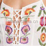 2017 Summer Latest Floral Embroidered Beach Dress Plunging Neckline Boho Maxi Dress HSd9209 thumbnail-4