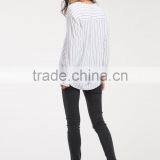 Ladies Cotton Shirts Designs Fashion Stripe Shits Loose Casual Women Blouse thumbnail-6